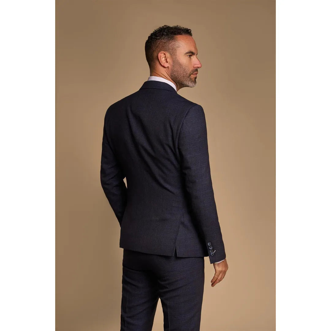Caridi - Blazer cruzado azul marino para hombre