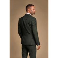 Caridi - Blazer cruzado verde oliva para hombre