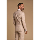 Caridi - Traje de hombre de dos piezas, color beige y doble botonadura.