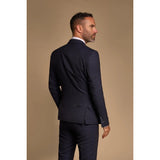 Caridi - Traje de hombre de dos piezas azul marino con doble botonadura