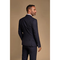 Caridi - Traje de hombre de dos piezas azul marino con doble botonadura