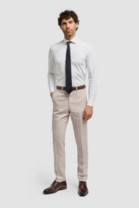 Caridi - Pantalones de boda de tweed beige para hombre