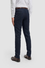 Caridi - Pantalones de tweed azul marino para hombre