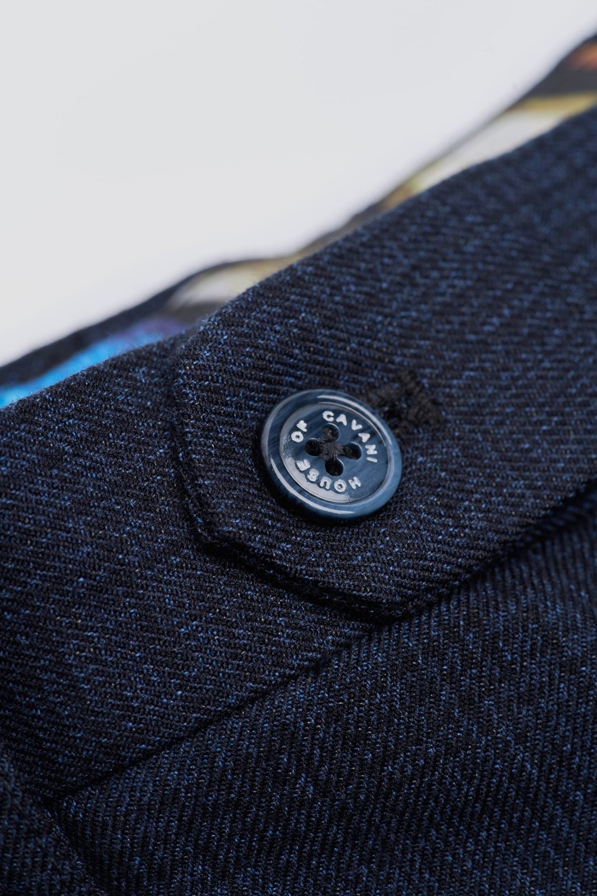 Caridi - Pantalones de tweed azul marino para hombre