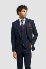 Caridi - Blazer de tweed azul marino para hombre