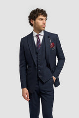 Caridi - Blazer de tweed azul marino para hombre