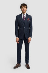 Caridi - Blazer de tweed azul marino para hombre