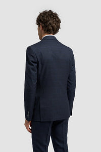 Caridi - Blazer de tweed azul marino para hombre