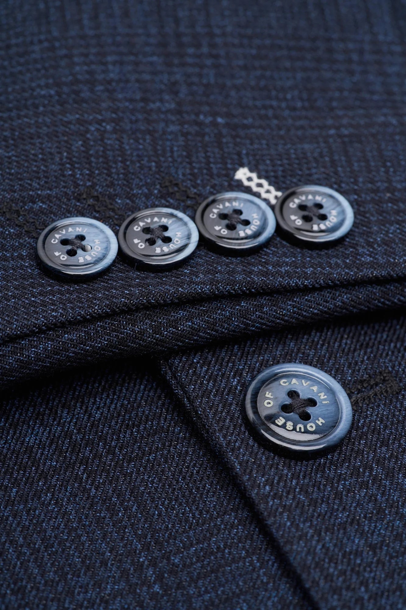 Caridi - Blazer de tweed azul marino para hombre