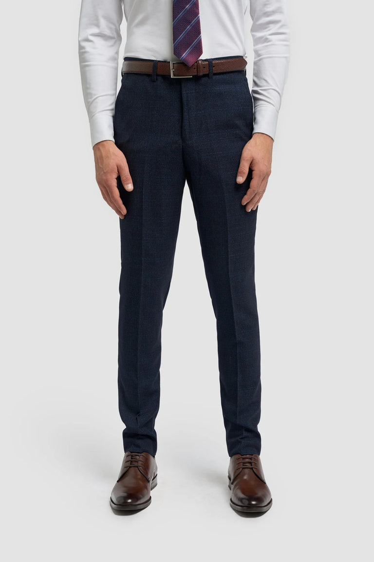 Caridi - Pantalones de tweed azul marino para hombre