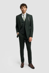 Caridi - Blazer de tweed verde oliva para hombre