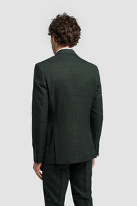 Caridi - Blazer de tweed verde oliva para hombre
