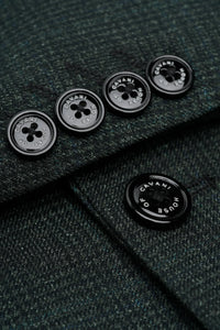 Caridi - Blazer de tweed verde oliva para hombre