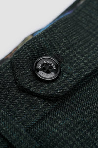 Caridi - Pantalones de tweed verde oliva para hombre