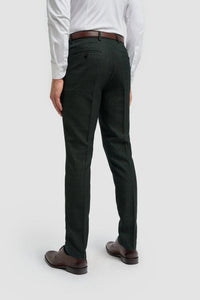 Caridi - Pantalones de tweed verde oliva para hombre