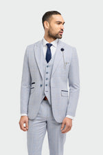 Caridi - Blazer de boda azul claro para hombre
