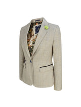 Blazer de tweed color crema para mujer