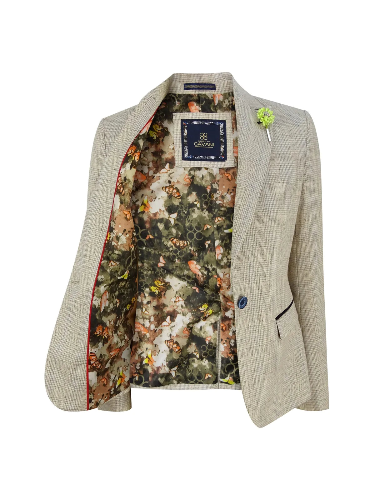 Blazer de tweed color crema para mujer