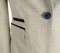 Blazer de tweed color crema para mujer