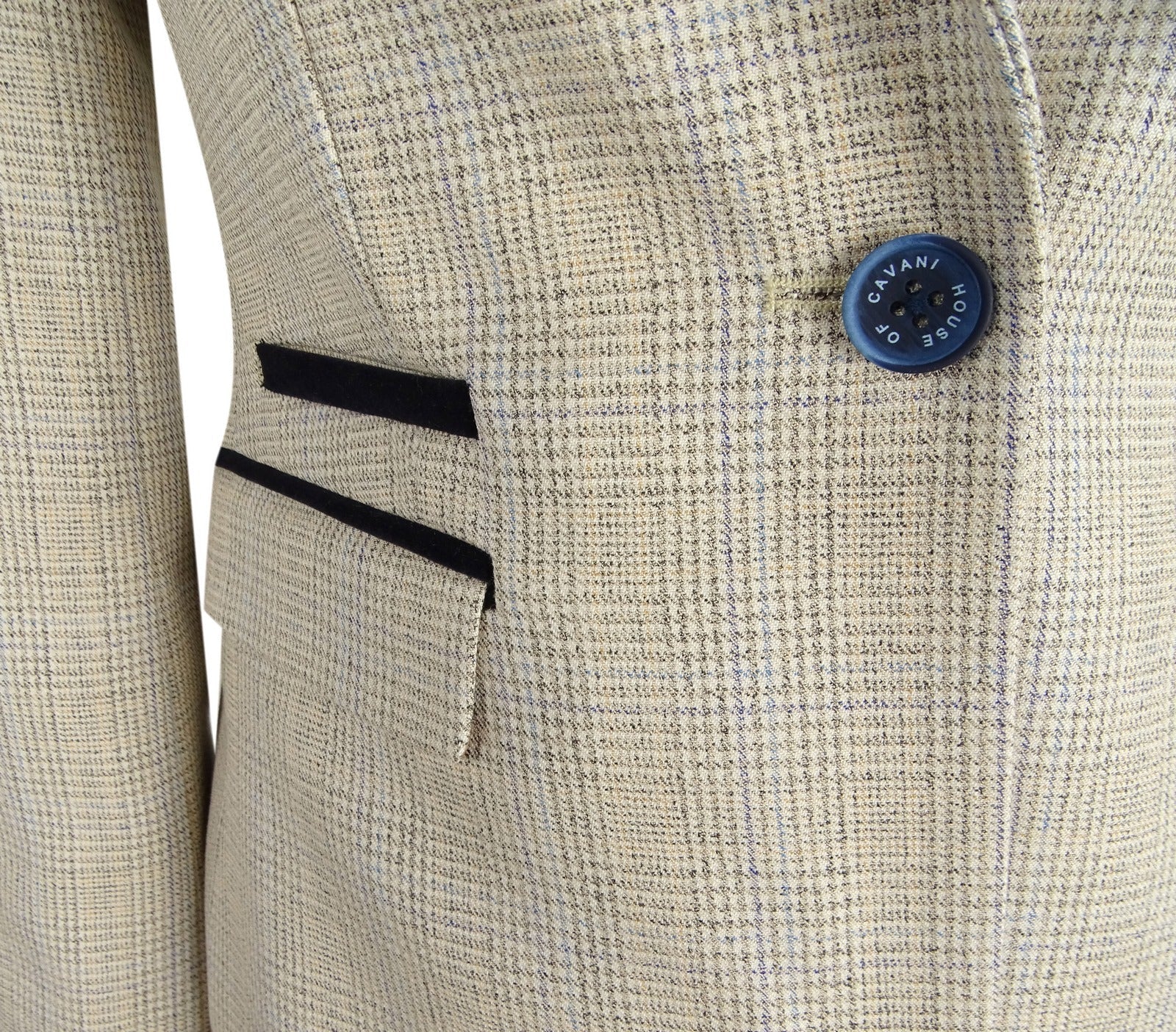 Blazer de tweed color crema para mujer