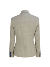 Blazer de tweed color crema para mujer
