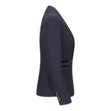 Caridi - Blazer de lana a cuadros azul marino para mujer, estilo años 20