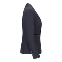 Caridi - Blazer de lana a cuadros azul marino para mujer, estilo años 20