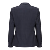 Caridi - Blazer de lana a cuadros azul marino para mujer, estilo años 20