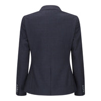 Caridi - Blazer de lana a cuadros azul marino para mujer, estilo años 20