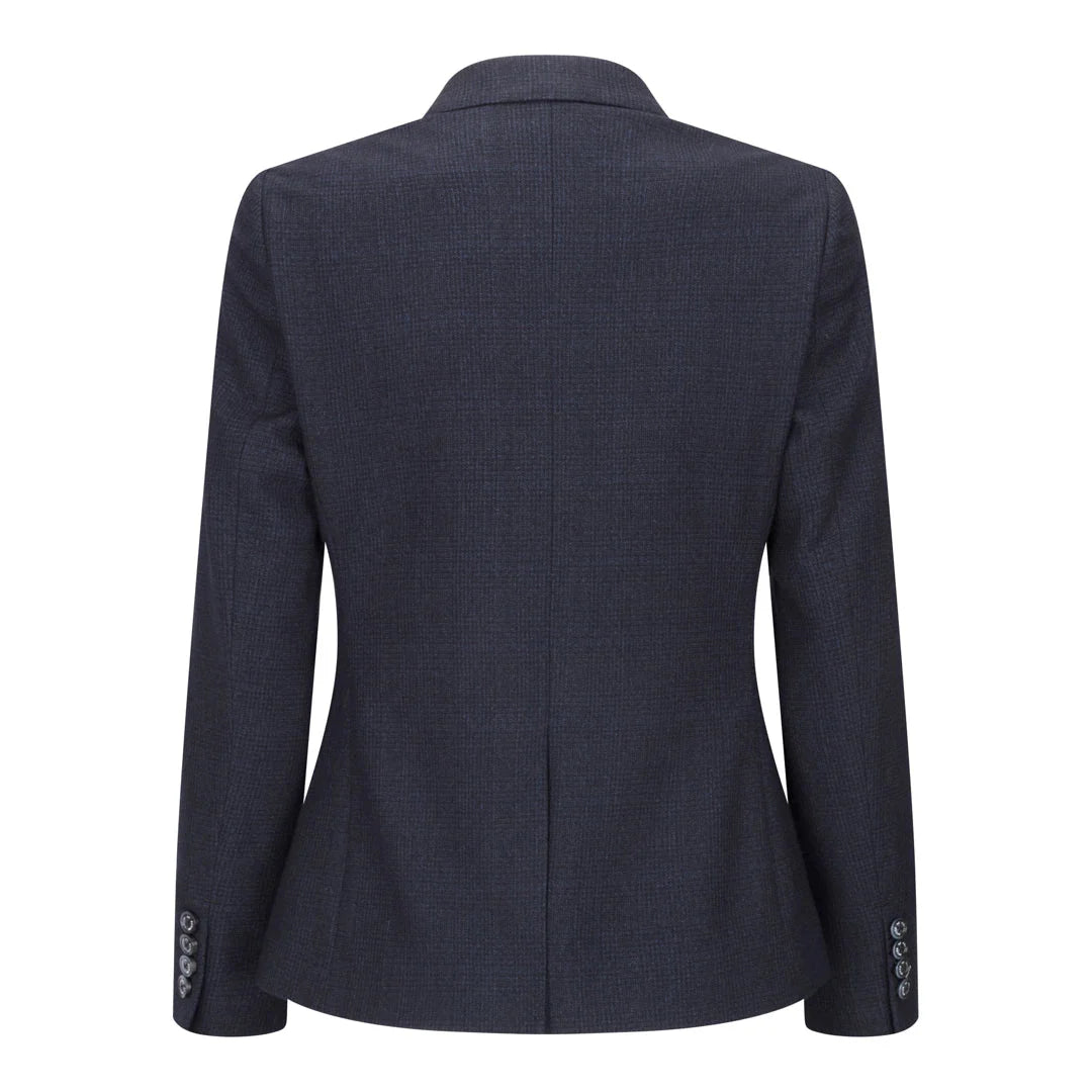 Caridi - Blazer de lana a cuadros azul marino para mujer, estilo años 20