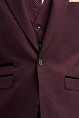 Caridi - Blazer a cuadros burdeos para hombre