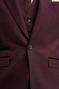 Caridi - Blazer a cuadros burdeos para hombre