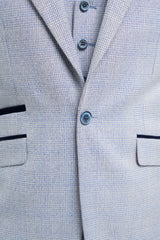Traje de tres piezas a cuadros para hombre, tweed azul claro, corte entallado, ideal para bodas, estilo Peaky Classic.