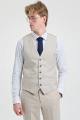 Traje de boda de 3 piezas para hombre color crema - Cavani Caridi
