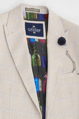 Traje de boda de 3 piezas para hombre color crema - Cavani Caridi