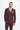 Caridi - Traje de tres piezas a cuadros color burdeos para hombre