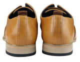 Zapatos de hombre sin cordones de cuero auténtico, elegantes y formales, en azul marino, marrón claro, ideales para bodas, fiestas de oficina o cualquier otra ocasión.