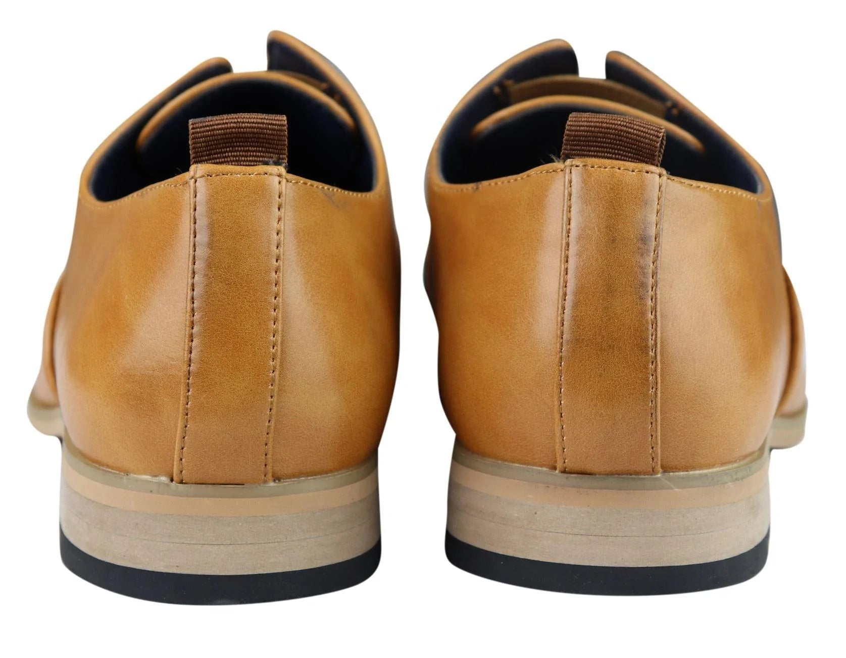 Zapatos de hombre sin cordones de cuero auténtico, elegantes y formales, en azul marino, marrón claro, ideales para bodas, fiestas de oficina o cualquier otra ocasión.