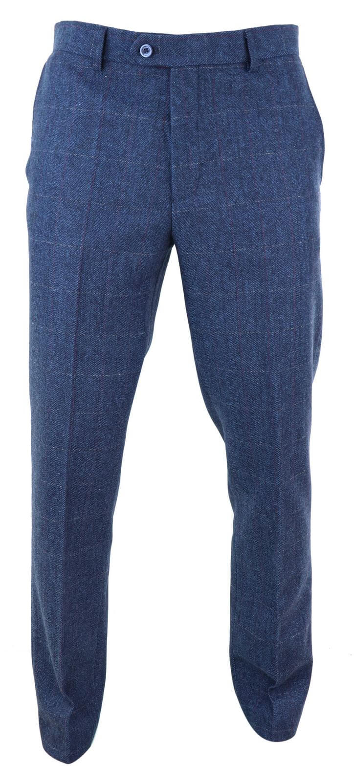 Pantalones de tweed a cuadros azules para hombre - Cavani Carnegi