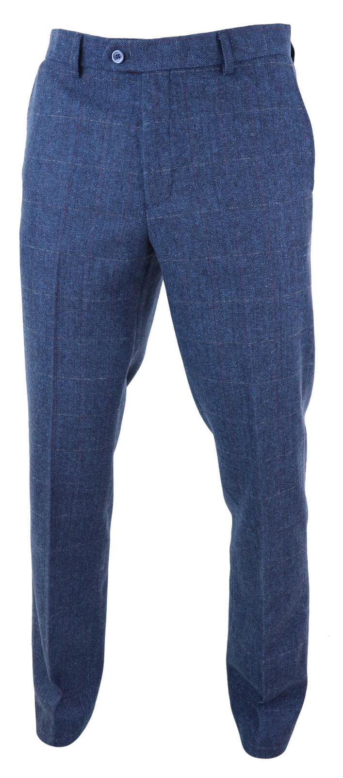 Pantalones de tweed a cuadros azules para hombre - Cavani Carnegi