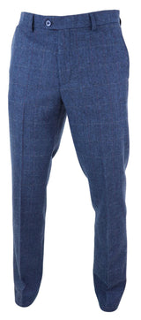 Pantalones de tweed a cuadros azules para hombre - Cavani Carnegi