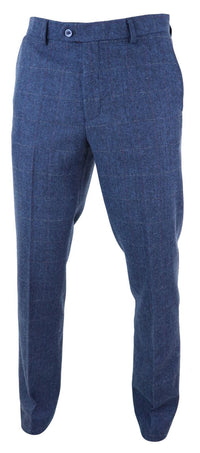 Pantalones de tweed a cuadros azules para hombre - Cavani Carnegi