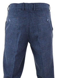Pantalones de tweed a cuadros azules para hombre - Cavani Carnegi