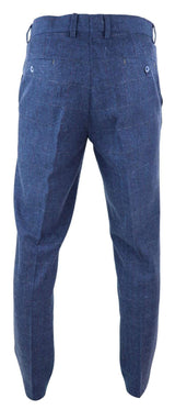 Pantalones de tweed a cuadros azules para hombre - Cavani Carnegi