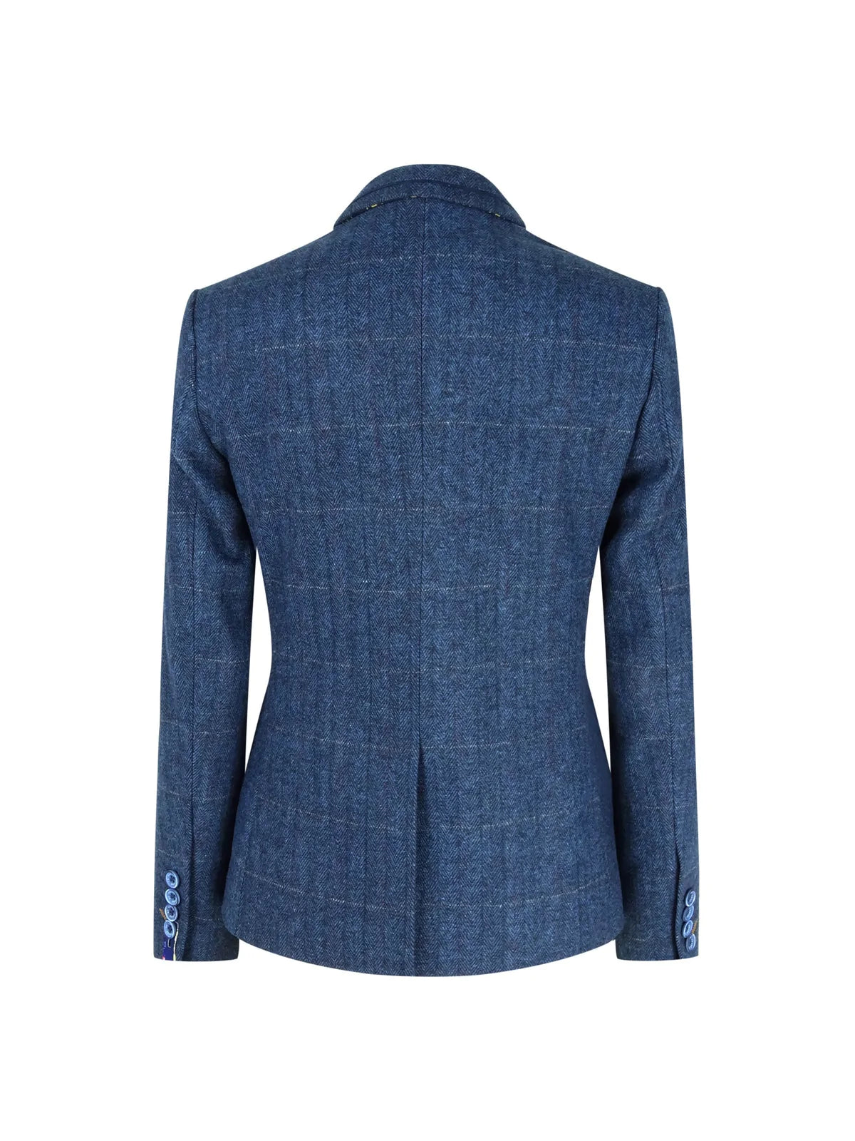 Blazer formal de tweed azul para mujer