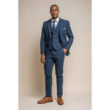 Carnegi - Blazer de tweed a cuadros azul marino para hombre
