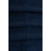 Carnegi - Blazer de tweed a cuadros azul marino para hombre
