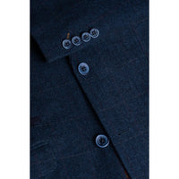 Carnegi - Blazer de tweed a cuadros azul marino para hombre