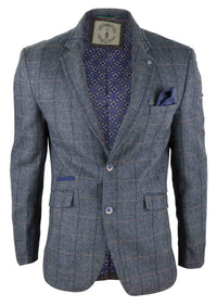 Blazer vintage de hombre con estampado de espiga - Cavani Albert-Carbón