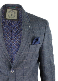 Blazer vintage de hombre con estampado de espiga - Cavani Albert-Carbón